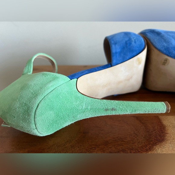 BCBGeneration Lin Color Block Peep Toe Suede Stiletto - Size 8.5 - Picture 9 of 14